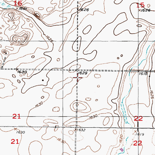 Topographic Map of Township of Pony Gulch, ND