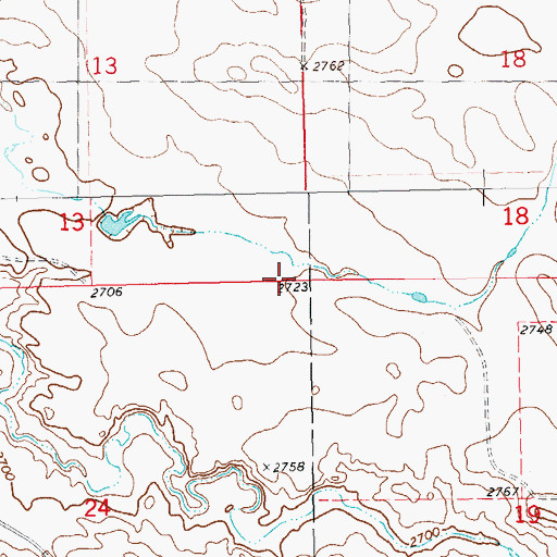 Topographic Map of Township of Sand Creek, ND