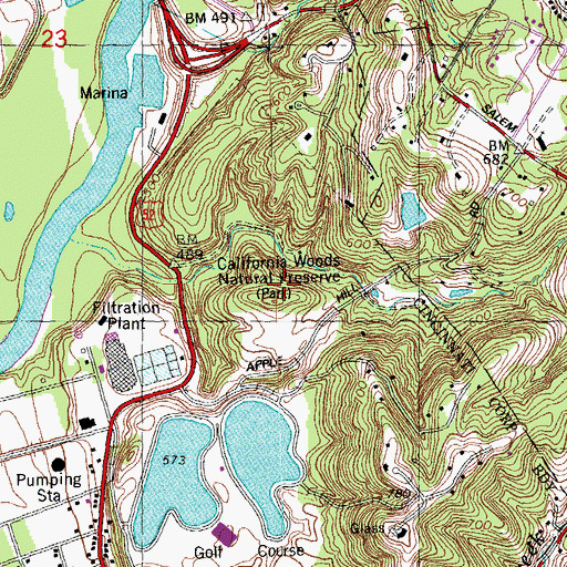 Topographic Map of California Day Camp, OH