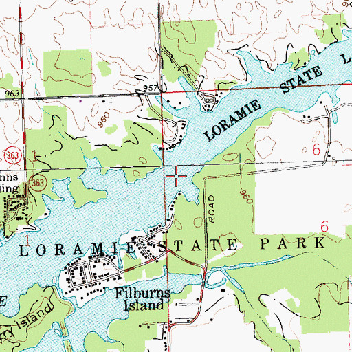 Topographic Map of Lake Loramie, OH