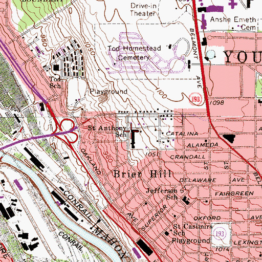 Topographic Map of Saint Anthony School, OH