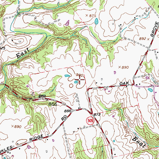 Topographic Map of Shinkles Ridge, OH