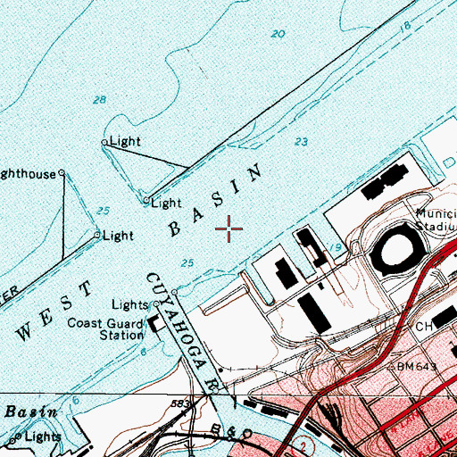 Topographic Map of West Basin, OH