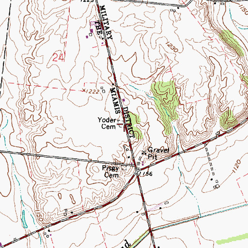 Topographic Map of Yoder Cemetery, OH