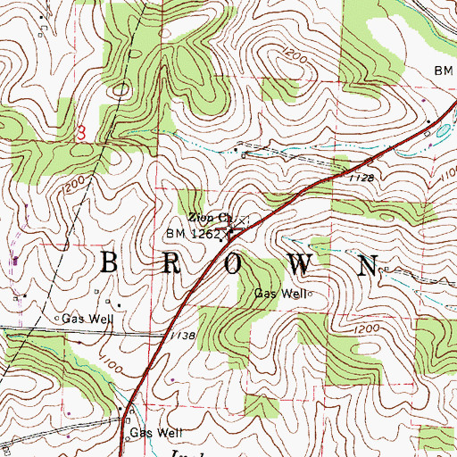Topographic Map of Zion Church, OH