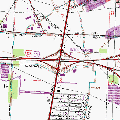 Topographic Map of Interchange 2, OH