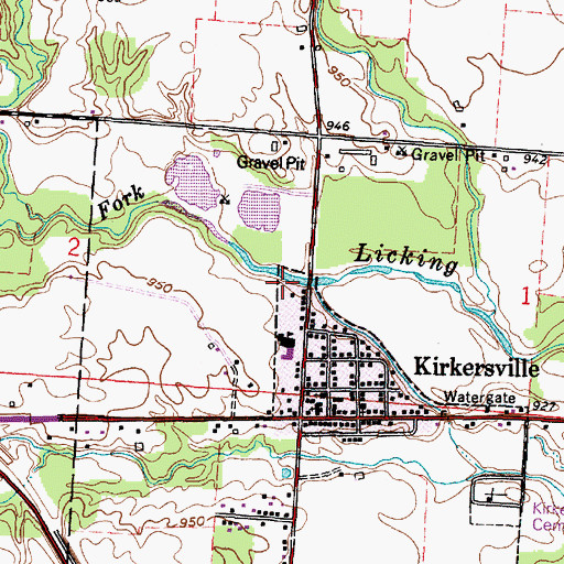 Topographic Map of O'Kunes Mill (historical), OH