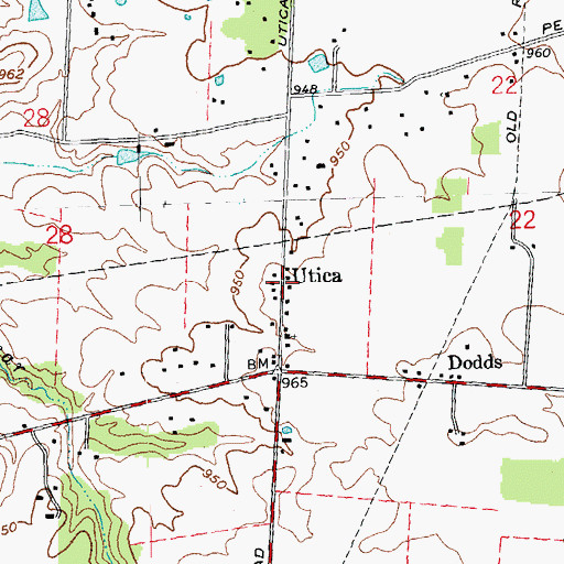 Topographic Map of Utica School (historical), OH