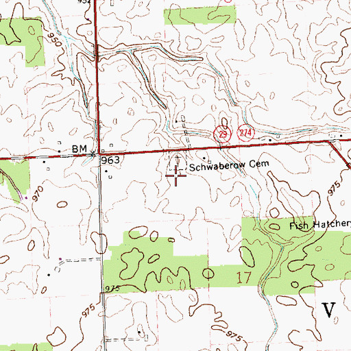 Topographic Map of Schwaberow School (historical), OH