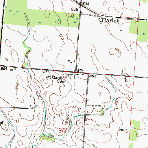 Topographic Map of Mount Carmel Church (historical), OH