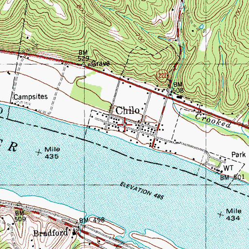 Topographic Map of Chilo, OH