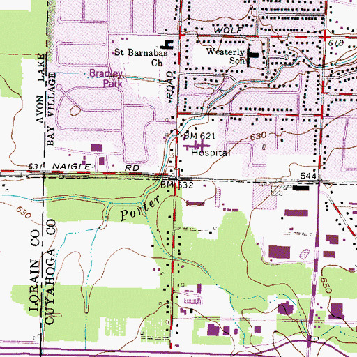 Topographic Map of West Dover, OH