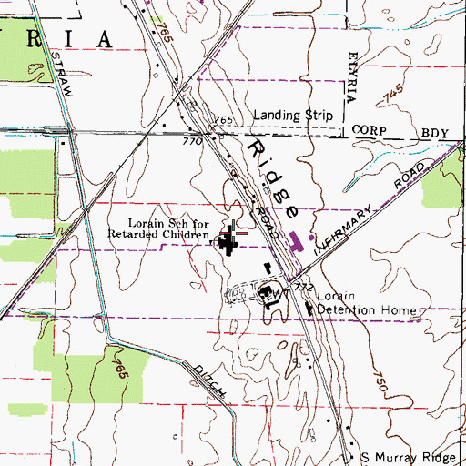 Topographic Map of Lorain School for Retarded Children, OH