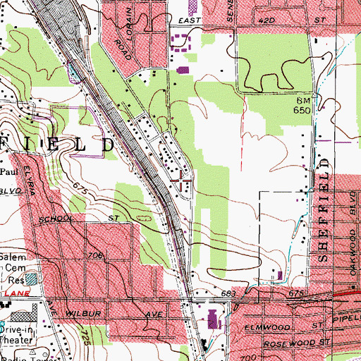 Topographic Map of Laurel Park, OH