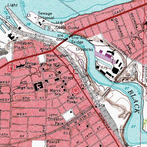 Topographic Map of Palace Civic Center, OH
