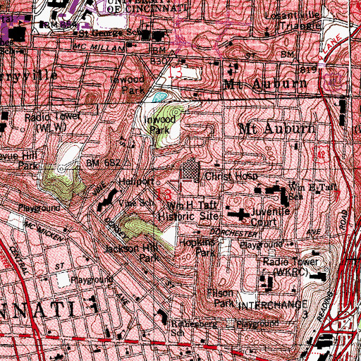 Topographic Map of Little Bethlehem, OH