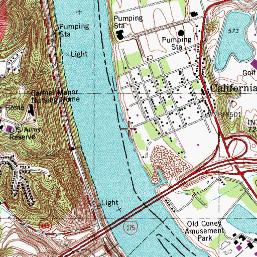 Topographic Map of California Yacht Club, OH