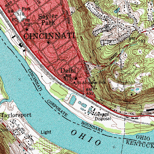 Topographic Map of Saint Aloysius Catholic Church, OH