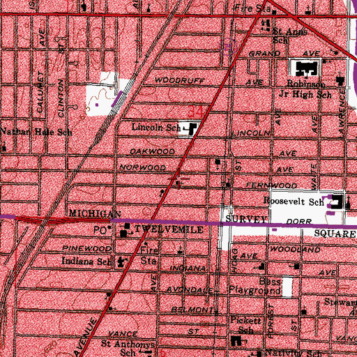 Topographic Map of Saint Pauls Baptist Church, OH
