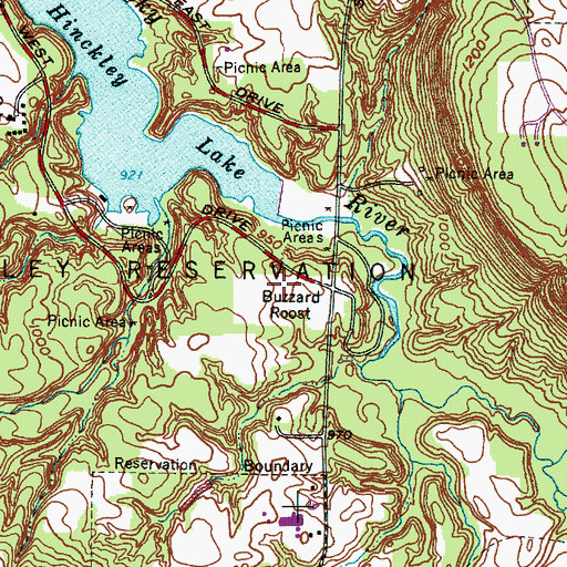 Topographic Map of Buzzard Roost, OH