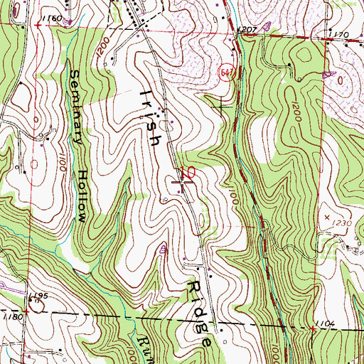 Topographic Map of Irish Ridge, OH