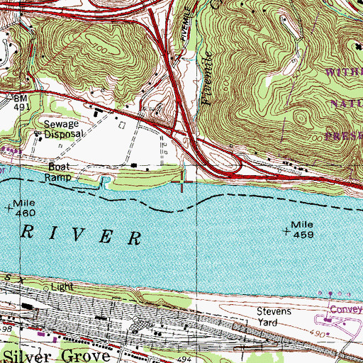 Topographic Map of Fivemile Creek, OH