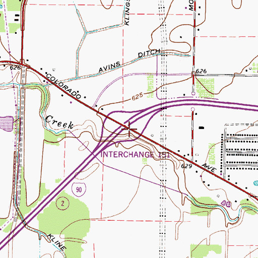 Topographic Map of Interchange 151, OH