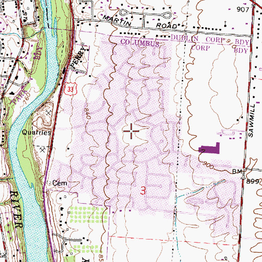Topographic Map of Riverside Green Park, OH