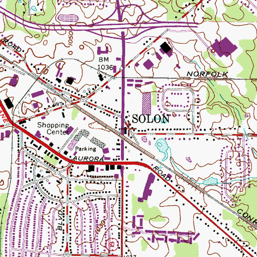 Topographic Map of Solon City Hall, OH