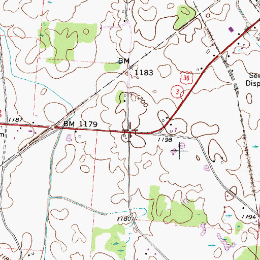 Topographic Map of Hedington Corners, OH