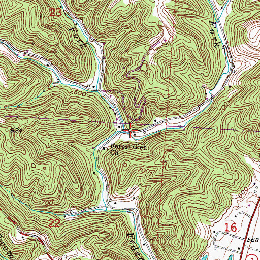 Topographic Map of Clean Fork, OH