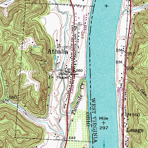 Topographic Map of Dillon Chapel, OH