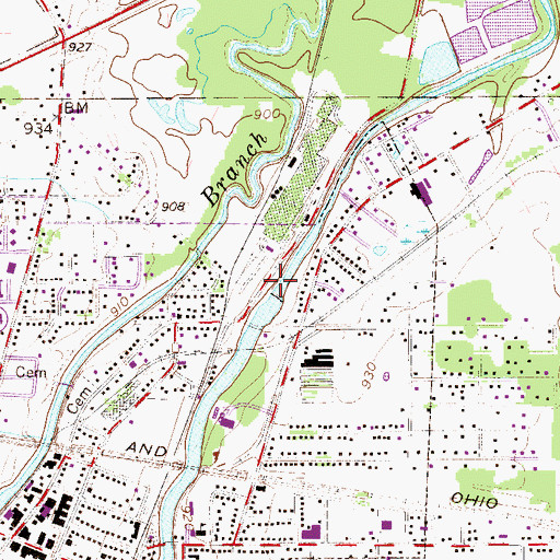 Topographic Map of Newton Falls Reservoir, OH