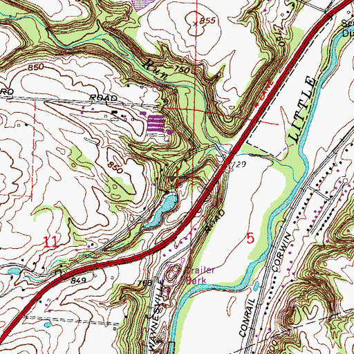 Topographic Map of Poore Pond Dam, OH