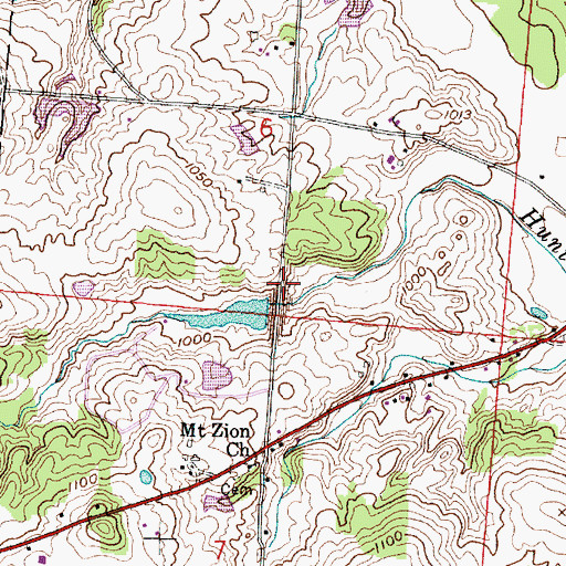 Topographic Map of Hunters Run Conservation District Structure One Dam, OH