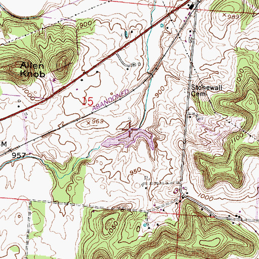 Topographic Map of Hunters Run Conservation District Structure Four Dam, OH