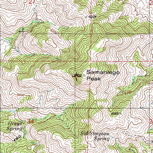Topographic Map of Samaniego Peak, AZ