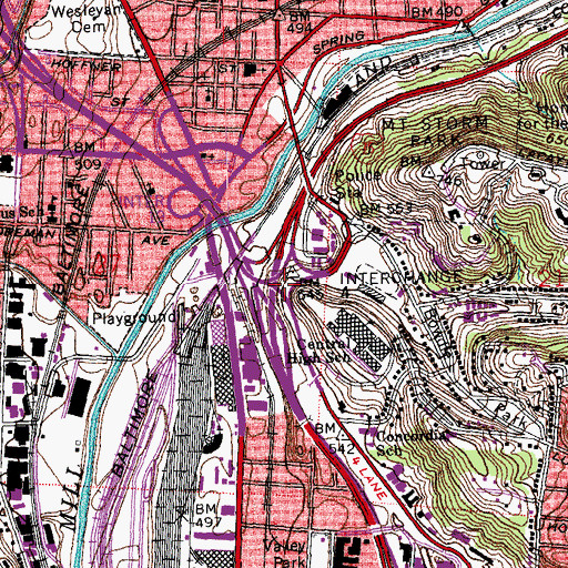 Topographic Map of Interchange 4, OH