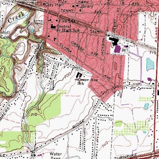 Topographic Map of Shupe Elementary School, OH