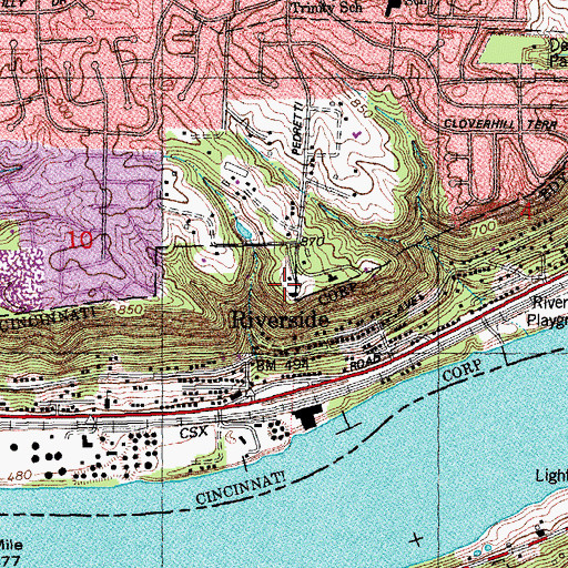 Topographic Map of Brown Heliport, OH