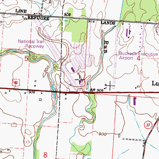 Topographic Map of National Trail Raceway, OH