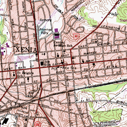 Topographic Map of United African Methodist Episcopal Church, OH