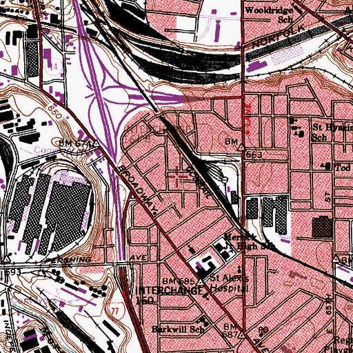Topographic Map of Willow Public School (historical), OH