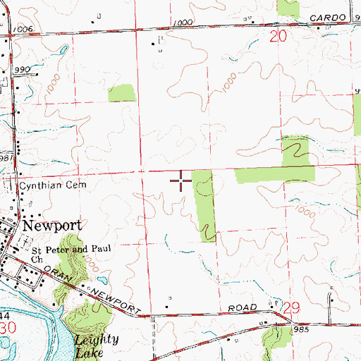 Topographic Map of Township of Cynthian, OH