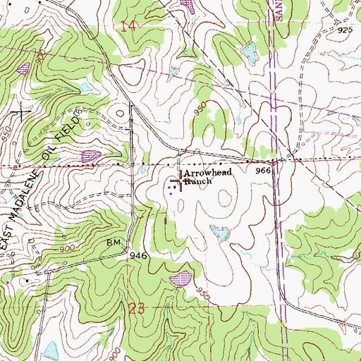 Topographic Map of Arrowhead Ranch, OK