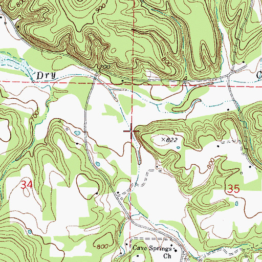 Topographic Map of Bolin Hollow, OK