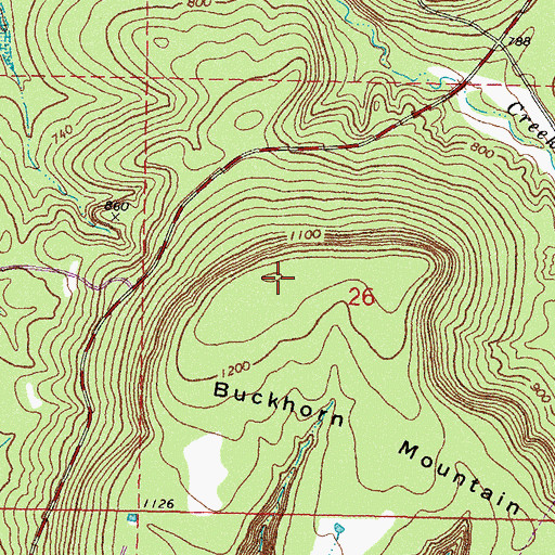 Topographic Map of Buckhorn Mountain, OK
