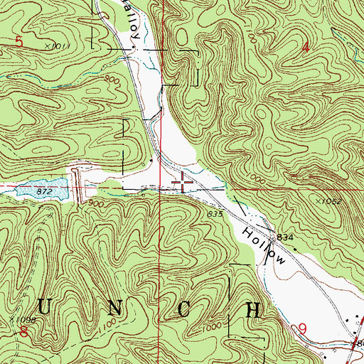 Topographic Map of Buzzard Hollow, OK