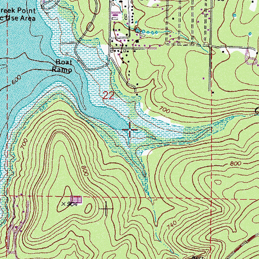 Topographic Map of Chicken Creek, OK
