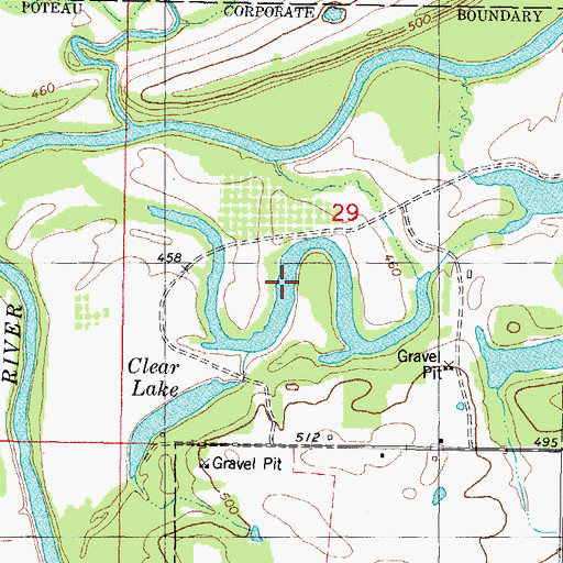 Topographic Map of Clear Lake, OK